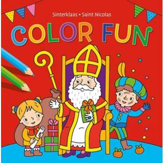 👉 Kleur boek papier kleurboeken junior paperback kinderen rood nederlands sinterklaas Deltas kleurboek Color Fun 22 x cm 9789044762105