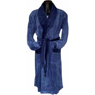 👉 Badjas blauw velours XL Van Dyck unisex donkerblauw-xl