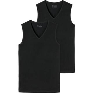 👉 Tanktop XXL s m l XL male zwart adult Schiesser 95-5 - V-neck 2-pack 4007065790989 4007065790866 4007065790897