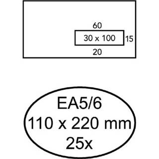 👉 Envelop quantore venster rechts ea5/6 110 x 220 mm 80 gr zelfklevend 25 stuks 8712453050540