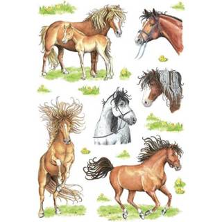 👉 Dieren sticker active stickers paarden getekend 3 stuks
