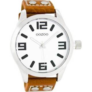 👉 Horloge bruin wit leer unisex nederlands OOZOO Timepieces Bruin/Wit | C1051 9879012491974