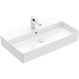 👉 Wastafel TitanCeram Wit Alpin CeramicPlus Villeroy & Boch Memento 2.0 voor handdoekhouders 80x47cm zonder overloop 1 kraangat ceramic+ 4A2281R1 4051202738273