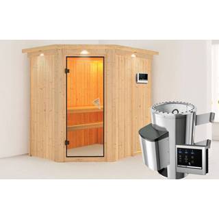 👉 Karibu | Sauna Saja Bronzeglas Biokachel 3,6 kW Externe Bediening 4010090597966