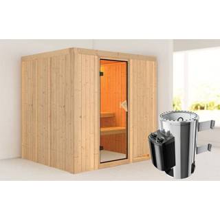 👉 Kachel Karibu | Sauna Daria met Dakkraag Bronzeglas 3,6 kW Geïntegreerde Bediening 4010090531168