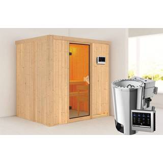 👉 Karibu | Sauna Fanja Bronzeglas Biokachel 3,6 kW Externe Bediening 4010090597935