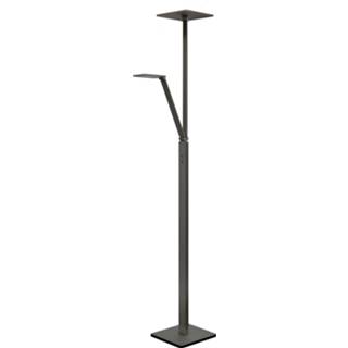 👉 Vloerlamp zwart aluminium modern LED gentegreerd binnen HighLight Stockholm vierkant - 8718379034190