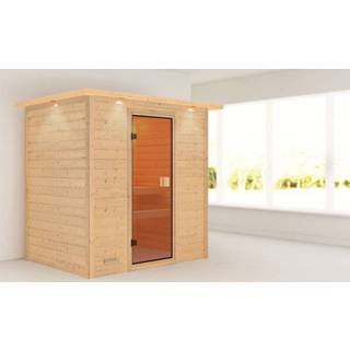 Karibu | Sauna Ronja met Dakkraag Bronzeglas 4010090599687