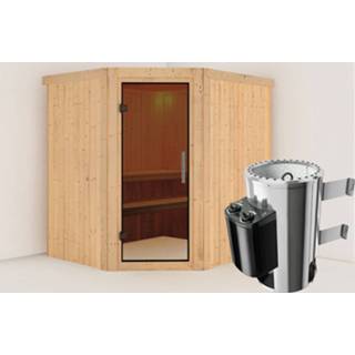 👉 Kachel Karibu | Sauna Lilja Antracietglas 3,6 kW Geïntegreerde Bediening 4010090859590