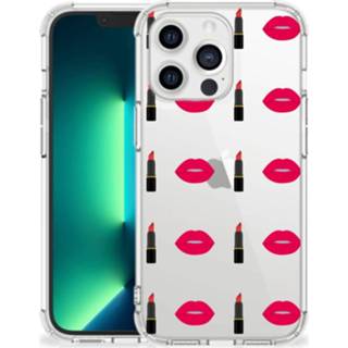 👉 Lippenstift silicone IPhone 13 Pro Max Doorzichtige Hoesje Lipstick Kiss 8720632087188