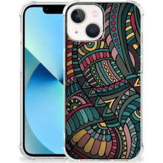 👉 Silicone IPhone 13 mini Doorzichtige Hoesje Aztec 8720632108760