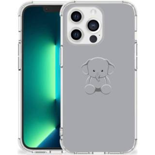 👉 Bumper hoesje grijs baby's IPhone 13 Pro Max Stevig Baby Olifant 8720632176868