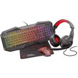 👉 Headset zwart stuks toetsenborden Trust GXT 1180RW 4-in-1 Gaming Set met headset, toetsenbord (qwerty), muis en muismat 8713439230864