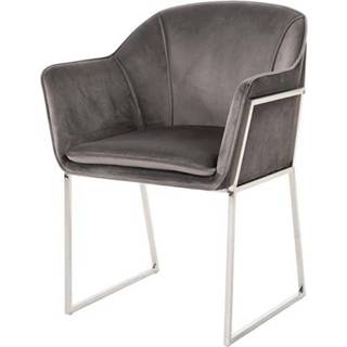 👉 Stoel zilver active Tresanto steengrijs velvet, onderstel