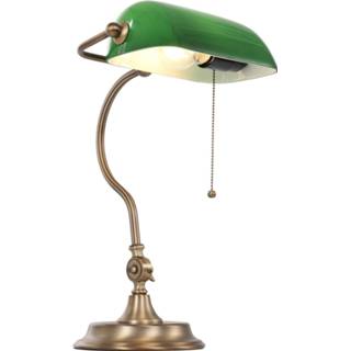 👉 Notarislamp groen metaal klassiek binnen brons Steinhauer - Belana tafellamp brons/groen 8712746104394
