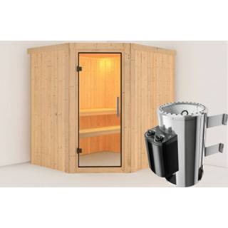 👉 Kachel Karibu | Sauna Lilja Helderglas 3,6 kW Geïntegreerde Bediening 4010090860107