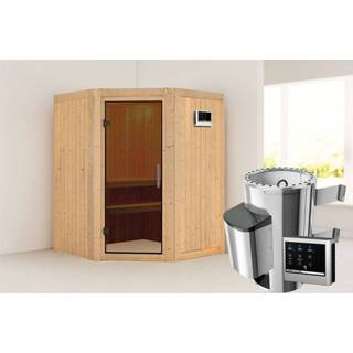 👉 Kachel Karibu | Sauna Nanja Antracietglas 3,6 kW Externe Bediening 4010090858289