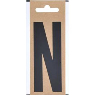 👉 Lettersticker zwart Letter Sticker N 10 Cm 8719538231054