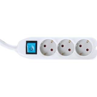 👉 Contactdoos wit stuks elektriciteit Perel met 3 stopcontacten en schakelaar, inclusief kabelbox, wit, voor Nederland 5410329720537