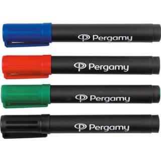 👉 Permanent marker stuks markers blauw Pergamy met ronde punt, etui 4 3553231631521
