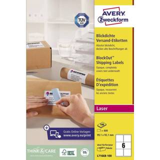 👉 Avery L7168B-100 BlockOut zelfklevende etiketten QuickPeel, ft 199,6 x 143,5 mm (b x h), 200 etiketten