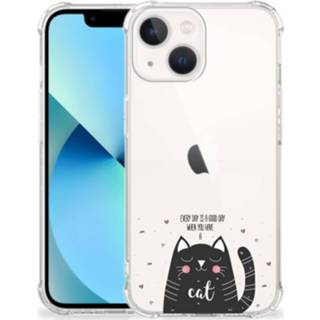 👉 Bumper hoesje IPhone 13 mini Stevig Cat Good Day 8720632658043