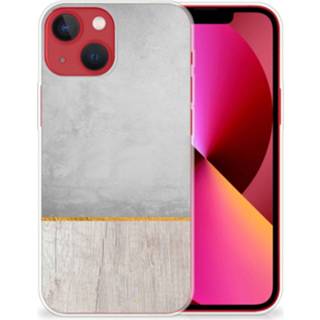Bumper hoesje Apple iPhone 13 Wood Concrete 8720632638991