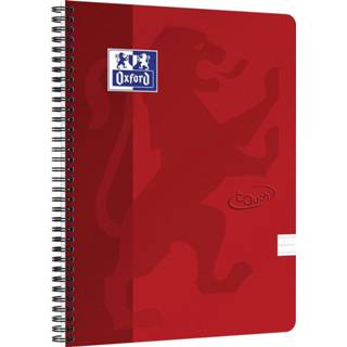 👉 Rood stuks true Schriften met PP-kaft blauw Oxford School Touch spiraalblok, ft A4, 140 bladzijden, gelijnd, 5904017321484