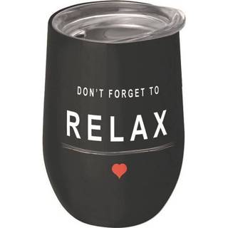 👉 Thermobeker RVS zwart kantoorbeker 420ml - Don't forget to relax 4260595856321