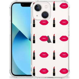 👉 Lippenstift silicone IPhone 13 mini Doorzichtige Hoesje Lipstick Kiss 8720632337016