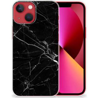 👉 Siliconen hoesje zwart marmer Apple iPhone 13 TPU - Origineel Cadeau Vader 8720632442550