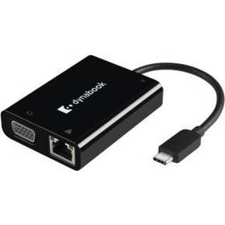 👉 Tussenstuk zwart Dynabook PS0089UA1PRP voor kabels USB Type-C VGA & Gigabit LAN 4062507103673