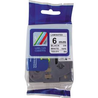 Zwart wit stuks Compatible tape voor Brother P-touch, 6 mm, op 6936035901026