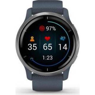 👉 Zilver Garmin Venu 2 granietblauw/zilver