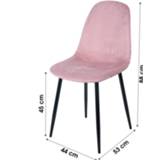 👉 Eetkamerstoel zwart roze fluweel metaal xxcm engels Set van 4 eetkamerstoelen - Model Inoui Modern Ontworpen Stoel Velvet Design 8720359710246