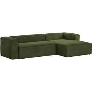 👉 Houten blok groen polyester retro Kave Home Hoekbank Rechts - 8433840716664