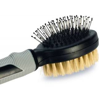 👉 Borstel zwart grijs klein Beeztees borstels - 21x6x6 cm Zwart/Grijs 8712695194446