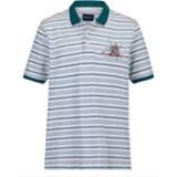 👉 Poloshirt katoen gestreept mannen zuiver BABISTA Petrol::Wit 4055707665997