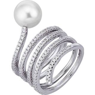 👉 Damesring wit zilver vrouwen aantrekkelijk design KLiNGEL 4055707922182