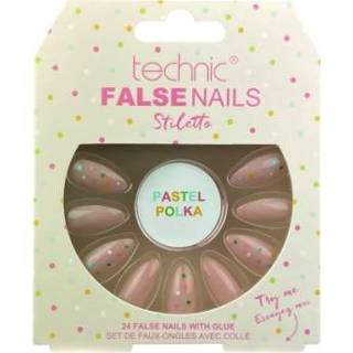 Stiletto pastel Technic False Nails Polka 24 st 5021769211549