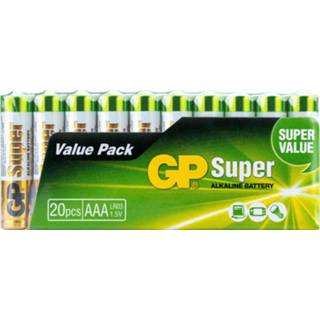 👉 Alkaline GP Batteries Super AAA (03024AS20) 20 stuks, 1.5V 4891199079887
