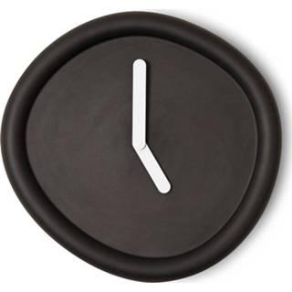 👉 Batterij AA design organisch volwassenen werkwaardig studio zwart kunststof Round Clock wandklok-Zwart 8720589129016