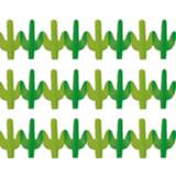 👉 Feestslinger groen papier 3x stuks mexicaanse Western Cactus thema feest slingers 300 cm