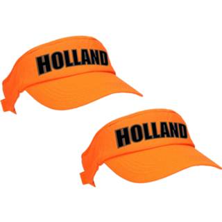 👉 Zonneklep oranje katoen volwassenen 4x stuks Holland supporter / sun visor voor Koningsdag en EK WK fans