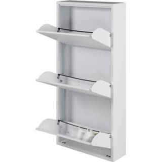 👉 Schoenen kast metaal wit Schoenenkast Oscar-3