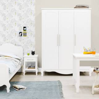 👉 Wit kinderen Bopita Elena Kinderkamer | Bed 90 x 200 cm + Kast 3-Deurs
