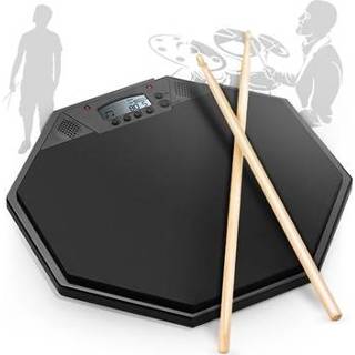 👉 Oefenpad zwart Stille Trommel met Metronoom en Oplaadbare Batterij - 5712580126388