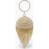 👉 Handtas Met Steentjes En Kwastjes, Gold