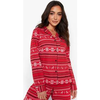 Gebreide Mix & Match Pyjama Blouse, Red Gebreide Mix & Match Pyjama Blouse, Red