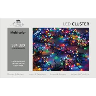 👉 Multi kunststof active Clusterverlichting met timer 384 lampjes gekleurd 2,4 m